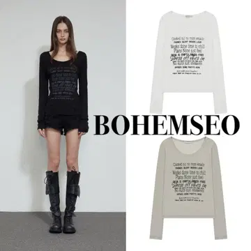 BOHEMSEO 보헤미안 서울 긴팔 티셔츠 롱티 블랙 한국