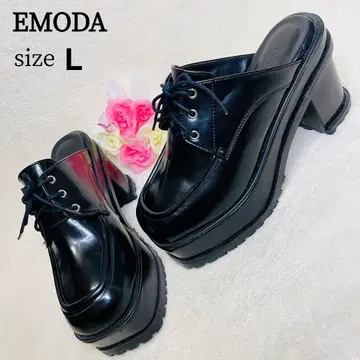 EMODA 에모다 W서울 배기 통굽 로퍼 블랙 L 24cm