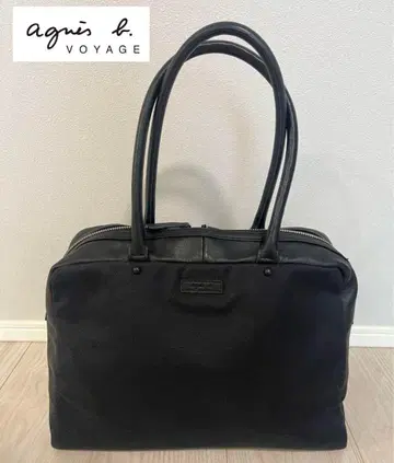 에네스베 보야주 나일론 x 면 x 가죽 보스턴 백 토트백