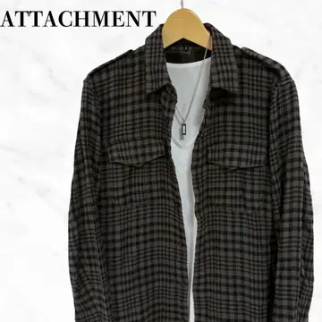 attachment 체크 셔츠 긴팔 셔츠 상의 심플 일본제