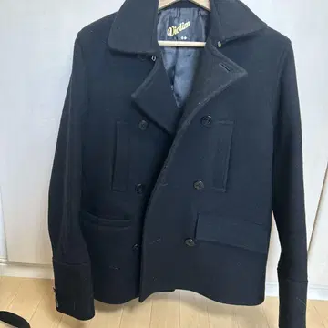 Victim 블랙 울 피 코트