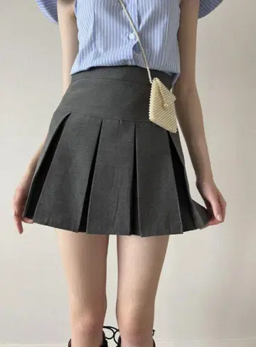 epine pleats mini skirt 에피누 플리츠 스커트 그레이