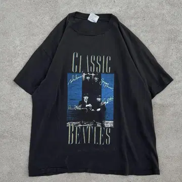 90s the Beatles 티셔츠 usa 싱글 스티치 블랙