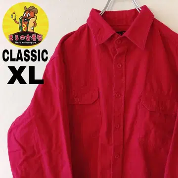 USA 구제 의류 CLASSIC 플란넬 셔츠 XL 레드