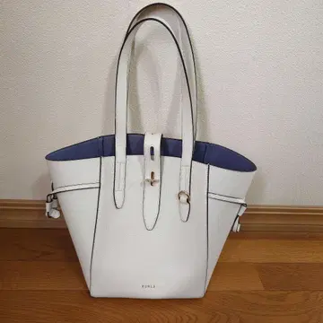 FURLA 화이트 블루 토트백