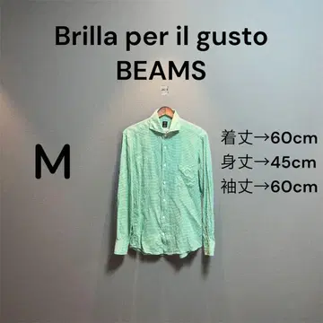 BEAMS 체크 무늬 긴팔 셔츠 M
