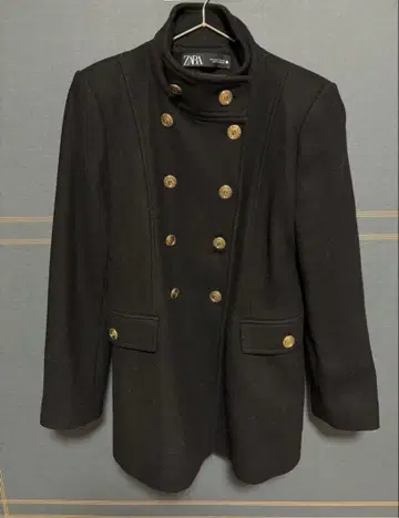 ZARA 더블 브레스트 울 블렌드 코트 더블 버튼 나폴레옹 코트