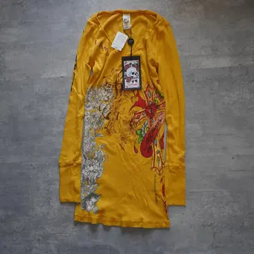 Ed Hardy 에드하디 긴팔 티셔츠 니트 S사이즈 옐로우 계열
