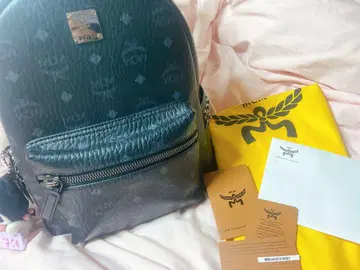 MCM Stark 사이드 스터드 비세토스 블랙 Small 백팩