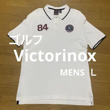 빅토리녹스 Victorinox 골프 남성용 화이트 로고 피케 셔츠 84