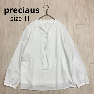 preciaus 보타이 긴팔 셔츠 블라우스 화이트 1