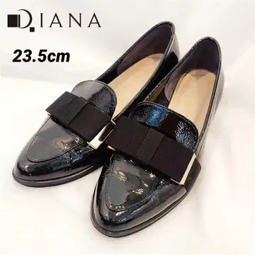 DIANA 로퍼 리본 에나멜 블랙 23.5cm