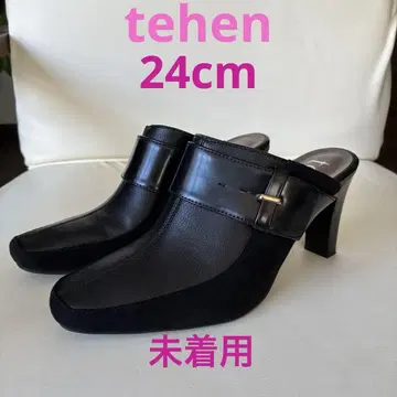tehen/24cm/뮬/샌들/블랙/힐 8.8cm