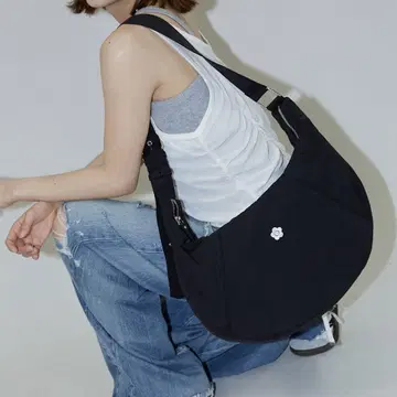 MARY QUANT x PUBLUX 나일론 숄더백 블랙