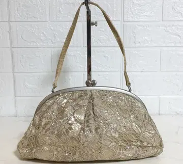 no37479 비아데미종 일본제 레이스 새틴 가마구치 핸드백