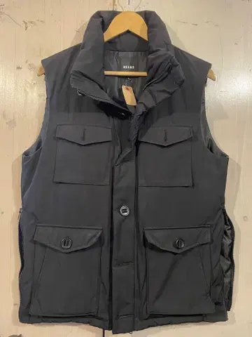 BEAMS 블랙 다운 베스트 L