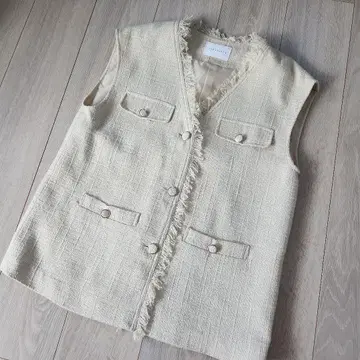 [ 새상품급 ] THE SHOP TK 트위드 프린지 베스트