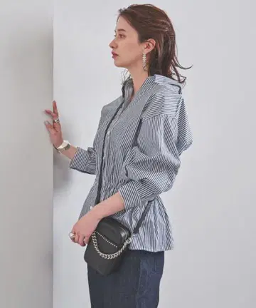 유나이티드 애로우즈 허리 개더 셔츠 새상품급