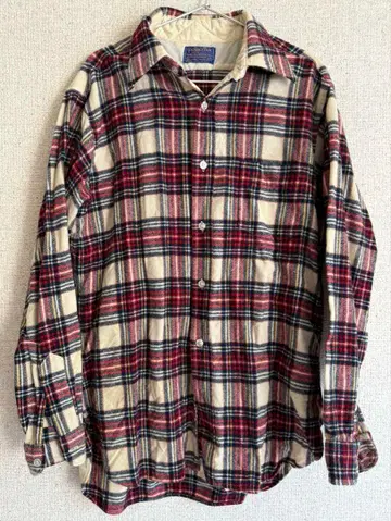 빈티지 Pendleton 체크 무늬 플란넬 셔츠 L 사이즈 레어