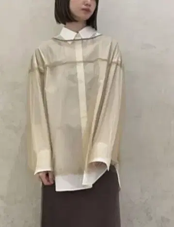 유나이티드 애로우즈 나일론 튤 레이어드 풀오버
