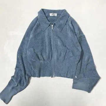 NERGY melting 니트 폴로 크롭 기장 가디건