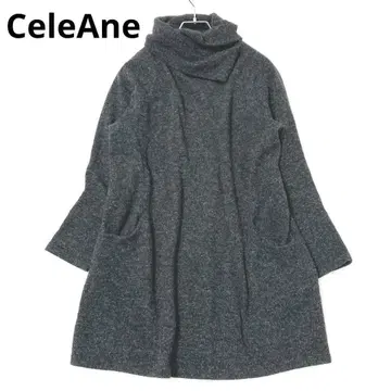 세레아네 긴팔 원피스 터틀넥 그레이 캐주얼 심플 루즈핏