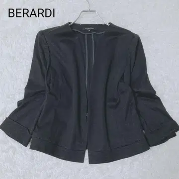 베랄디 자켓 노카라 블랙 XL 마 혼방 오피스 봄/여름/가을