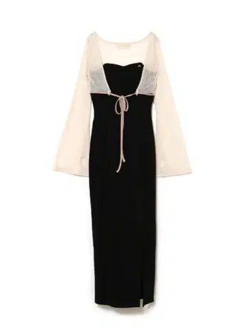 Lona ribbon long dress Black