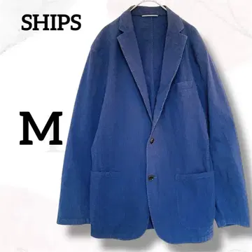 쉽스 자켓 코트 M 새상품급 파랑 코듀로이 겉옷 고급 포켓