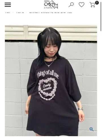 CANDY SWEETIE BIG BIG TEE 블랙 완판색