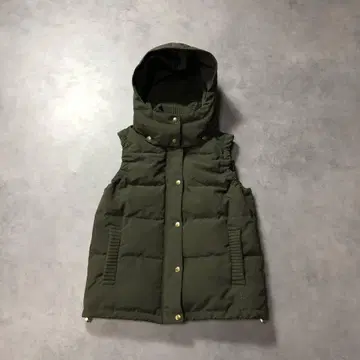 WQ729 LOUNIE: 후드 부착 다운 베스트 36 올리브 그린