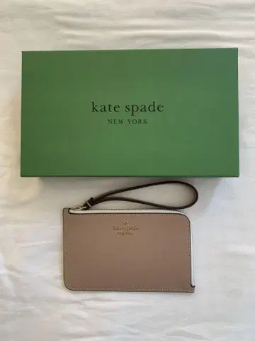 kate spade 가죽 카드 케이스 바이컬러 베이지 x 화이트