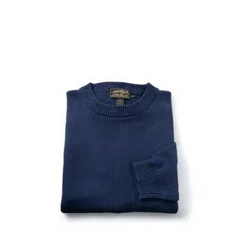 90s Eddie Bauer 코튼 니트 스웨터 블랙 택 금 택