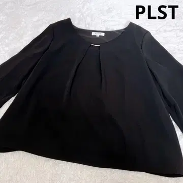 PLST 플라스테 메탈 부품 블라우스 블랙
