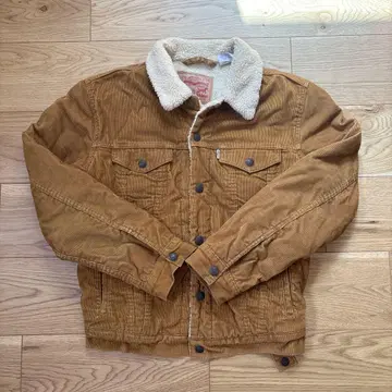 [정품] Levi's 보아 카라 부착 자켓 S 사이즈 브라운 카멜