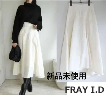 Fray ID 아지메 헤무 스티치 플레어 나일론 스커트
