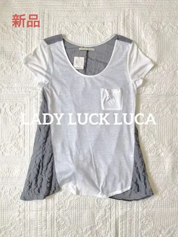새상품 LADY LUCK LUCA 반팔T셔츠 화이트/그레이