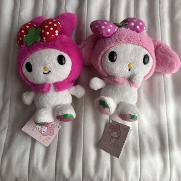 마이멜로디 딸기 리본 봉제 인형 세트