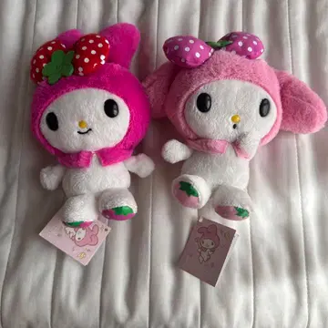 마이멜로디 딸기 리본 봉제 인형 세트