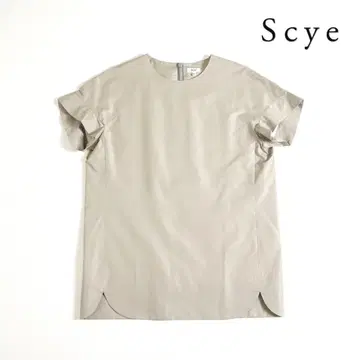 128y*Scye 사이 코튼 실크 백 지퍼 블라우스