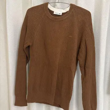 [ 새상품급 ] Lacoste 니트 브라운 리브 스웨터