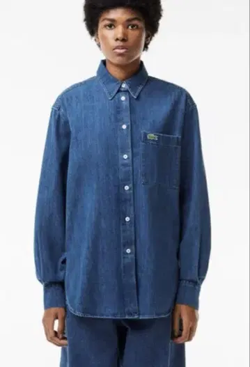 LACOSTE 플레인 데님 셔츠 사이즈 40