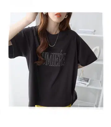 ReDial 어른의 자수 로고 T 블랙 티셔츠