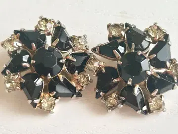 빈티지 블랙 화려한 디자인 큐빅 귀찌