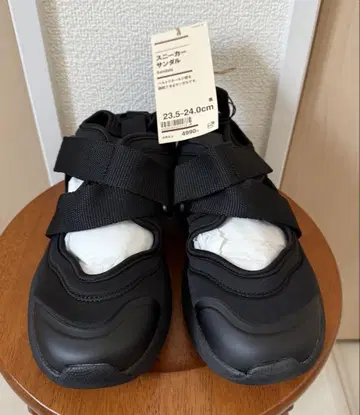 미사용 MUJI 스니커즈 샌들 블랙 23.5-24.0cm S