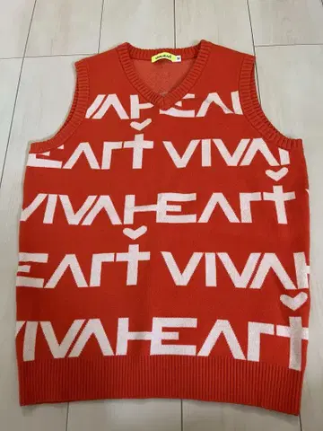 VIVA HEART 니트 베스트 사이즈 42 오렌지