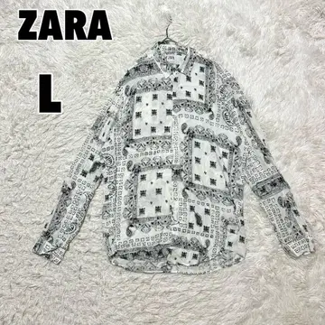 ZARA 자라 (L) 페이즐리 무늬 올 패턴 셔츠