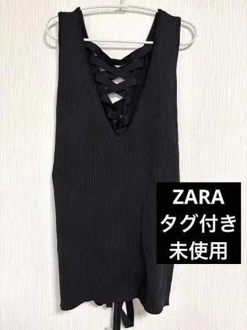 ZARA 택 포함 미사용 탱크탑 레이스업