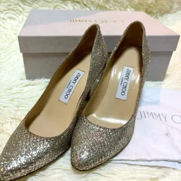 JIMMY CHOO 글리터 펌프스 실버 하이힐 스틸레토