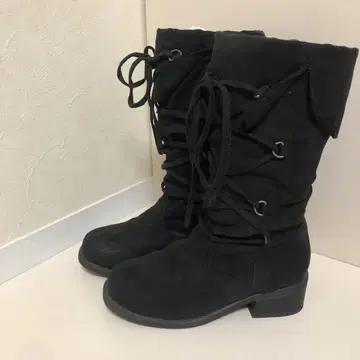 새상품급!! 블랙 스웨이드풍 롱 부츠 21cm
